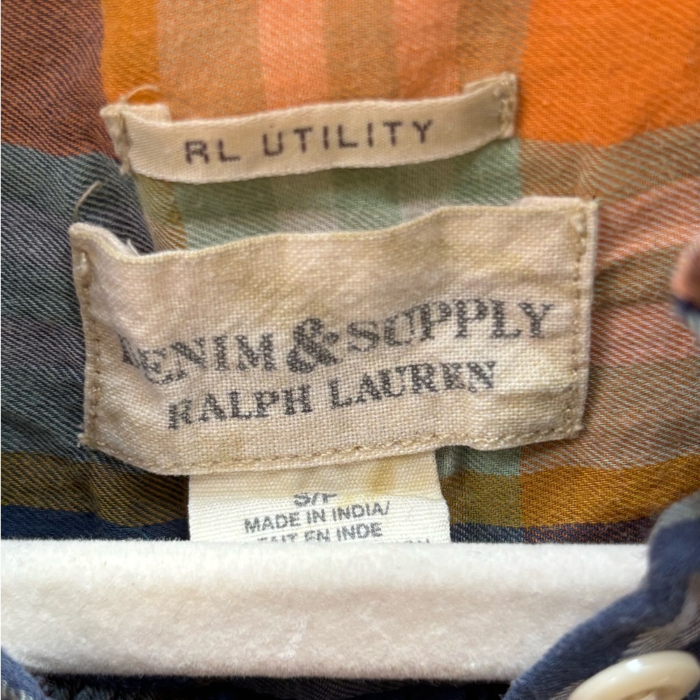 Denim & Supply Ralph Lauren S Utility Western Blue Plaid Button-Down Shirt - Picture 3 of 4